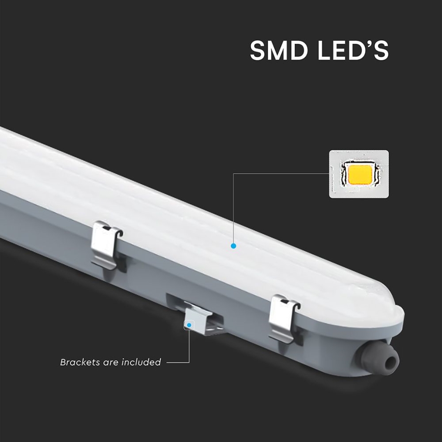 LED техническо тръбно осветително тяло със сензор за движение и за здрач LED/36W/230V 6500K IP65 120 cm