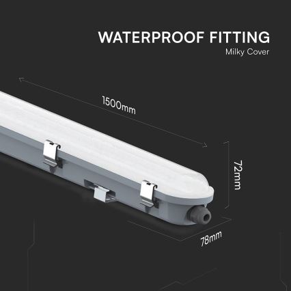 LED Техническо линейно осветително тяло със сензор за движение и за съмрак LED/48W/230V IP65 6500K 150 cm