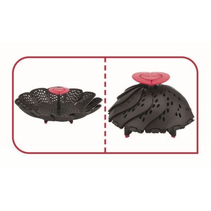 Tefal - Цедка за готвене на пара INGENIO черен/червен