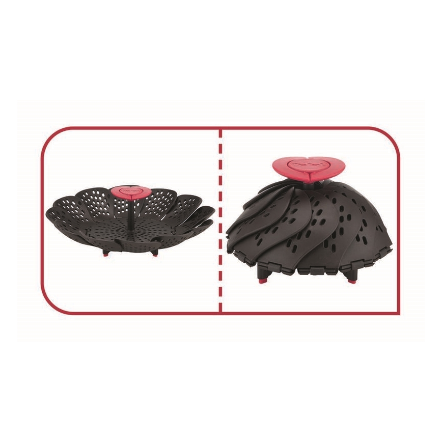 Tefal - Цедка за готвене на пара INGENIO черен/червен