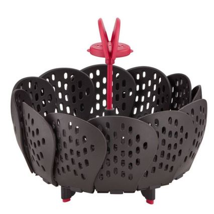 Tefal - Цедка за готвене на пара INGENIO черен/червен