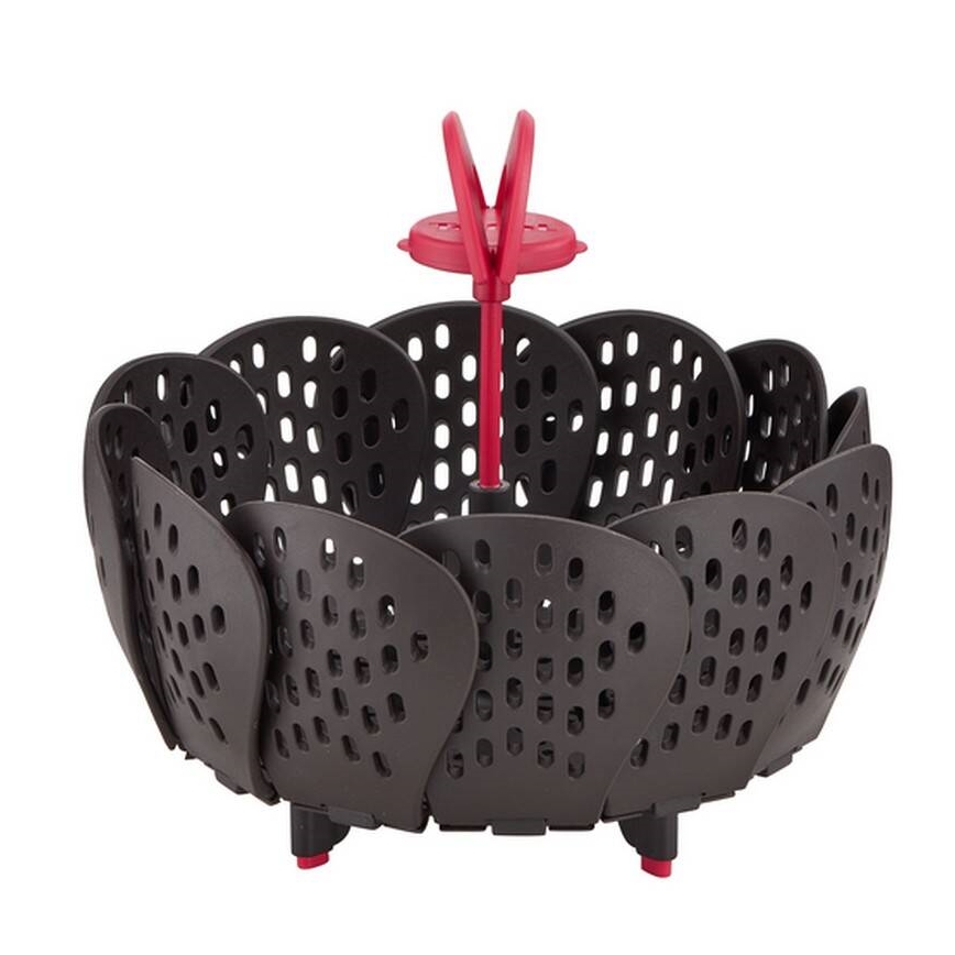 Tefal - Цедка за готвене на пара INGENIO черен/червен