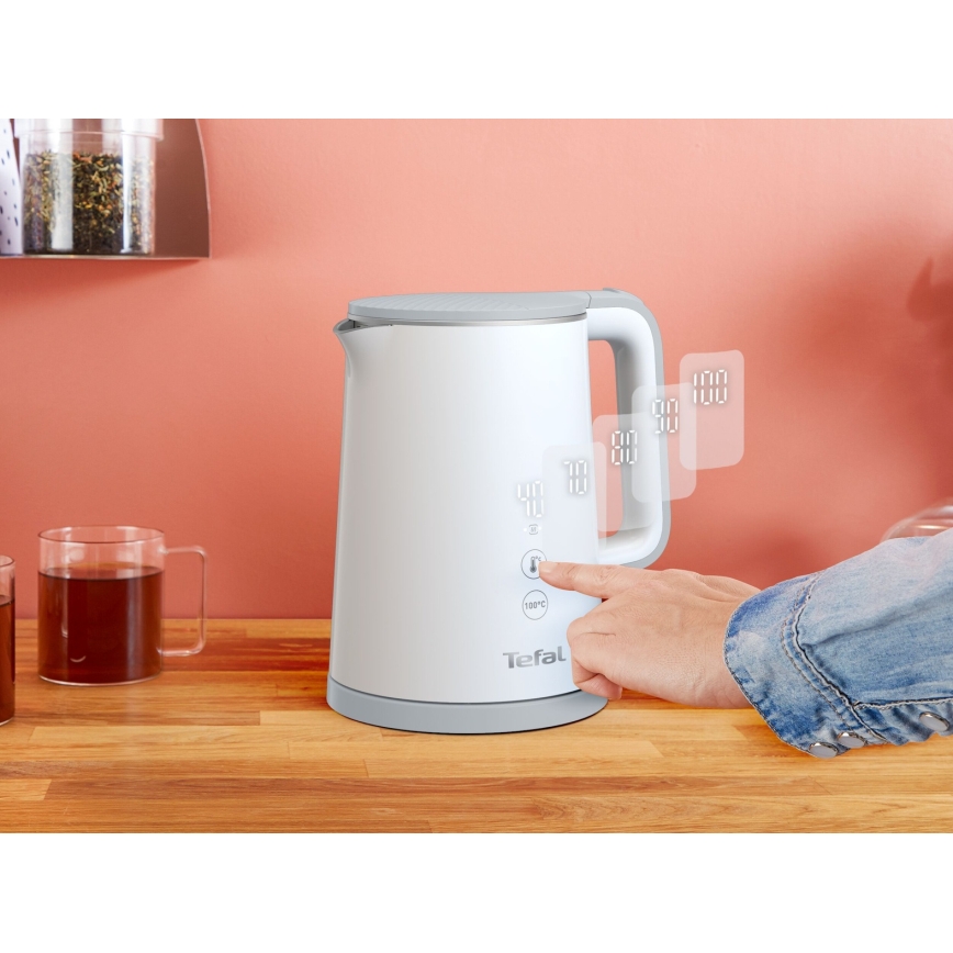 Tefal - Електрическа кана SENSE 1 л 1800W/230V бяла