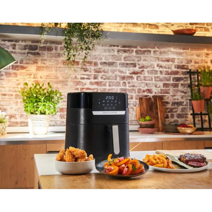 Tefal - Еър фрайър 4,2 l EASY FRY&GRILL 2в1 1550W/230V черен