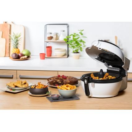 Tefal - Еър фрайър ACTIFRY GENIUS DUAL MOTION 1,2l 1350W/230V бял