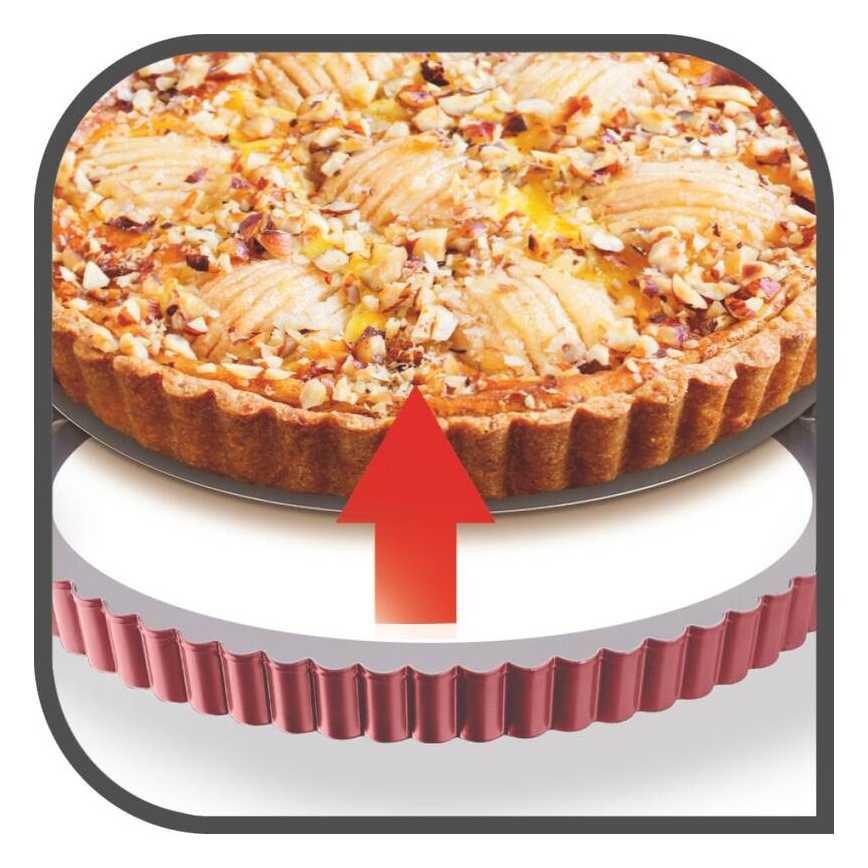 Tefal - Форма за торта с подвижна основа DELIBAKE 28 см червен