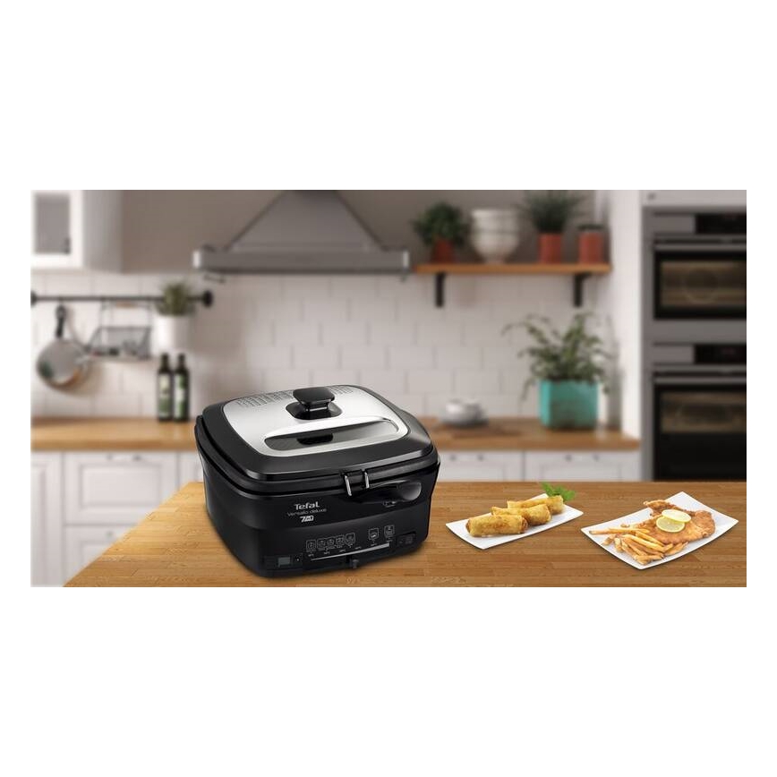 Tefal - Фритюрник 2 l VERSALION DE LUXE 7в1 1600W/230V черен