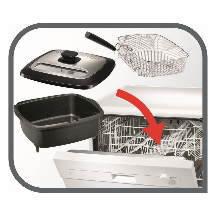 Tefal - Фритюрник 2 l VERSALION DE LUXE 7в1 1600W/230V черен