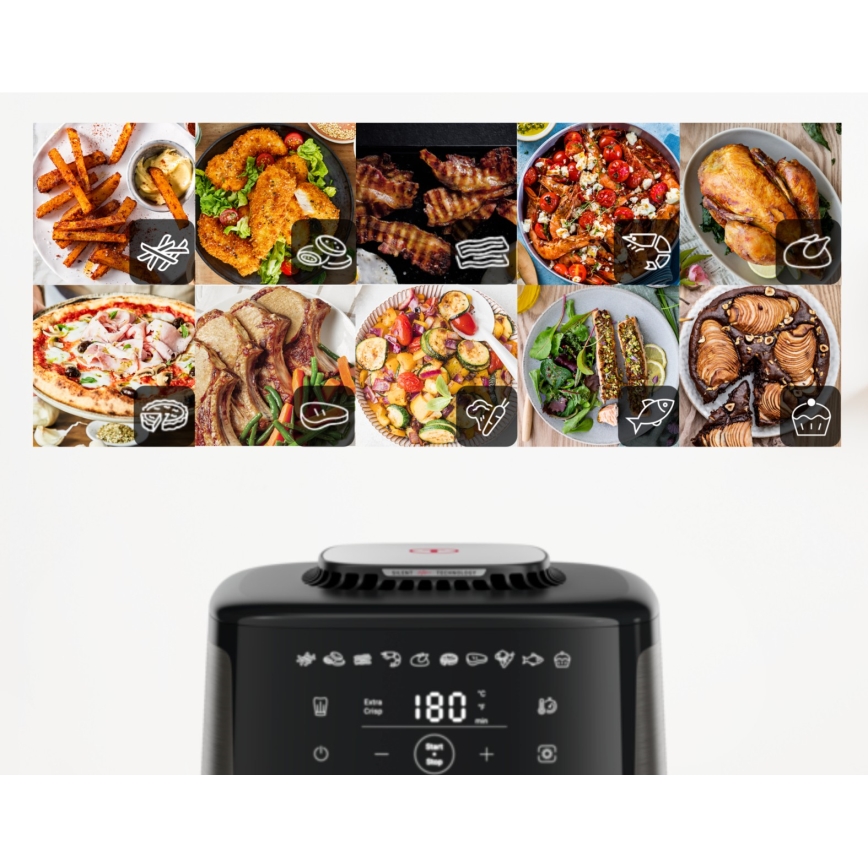 Tefal - фритюрник с горещ въздух 5 l EASY FRY SILENCE COAL 1400-1670W/230V