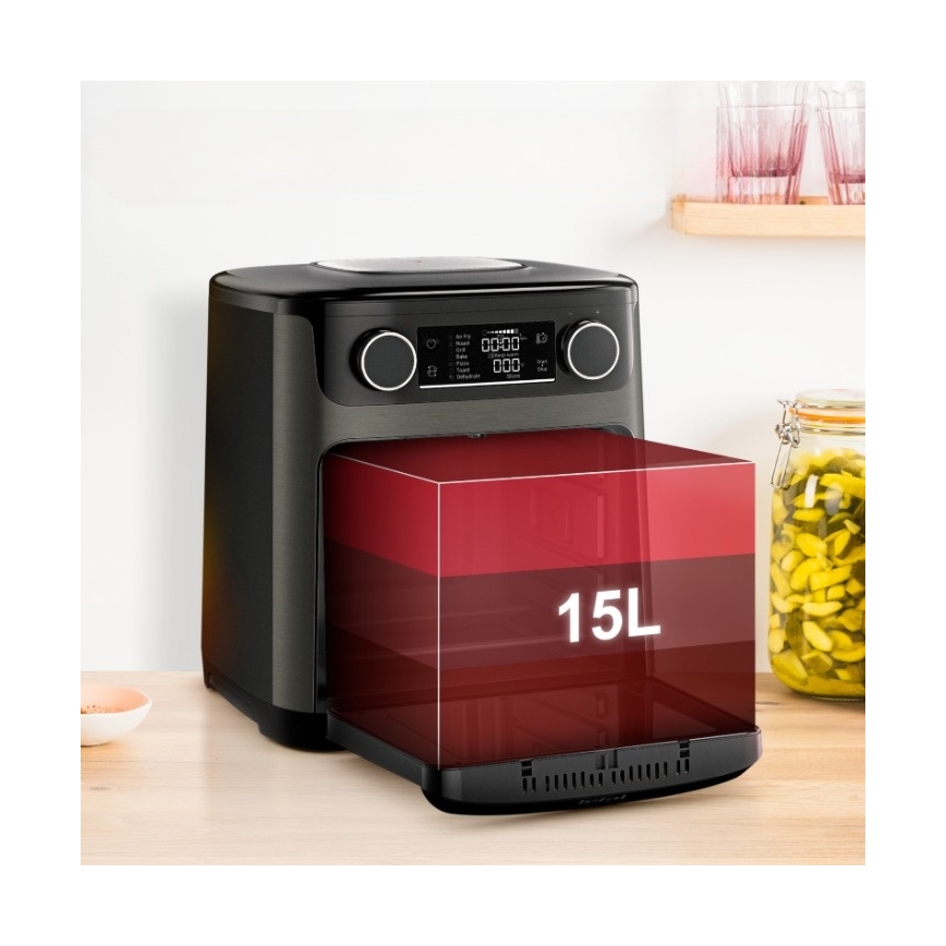 Tefal - Горещовъздушна фритюрница 15 л EASY FRY 9 в 1 1800 W/230 V черна