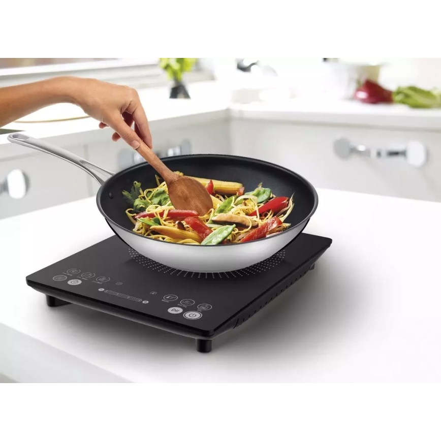 Tefal - Индукционен котлон EVERYDAY SLIM 2100W/230V черен
