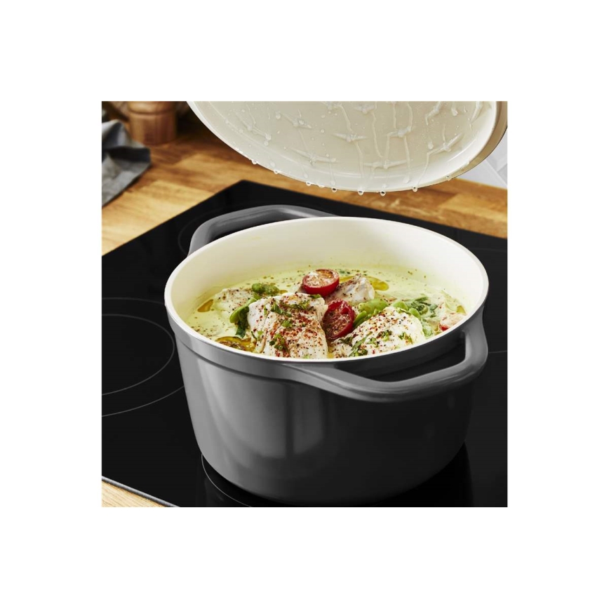 Tefal - Тенджера с капак AIR 20 см антрацит