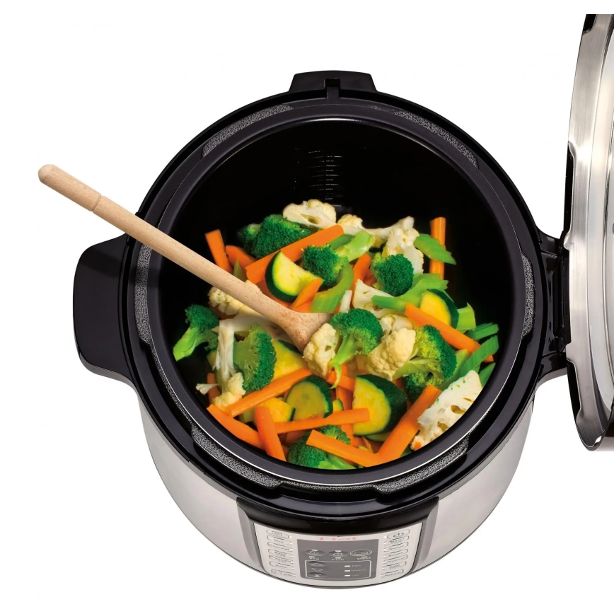 Tefal - Многофункционална електрическа тенджера под налягане ALL IN ONE POT 1100W/230V матов хром/черен