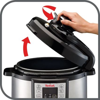 Tefal - Многофункционална електрическа тенджера под налягане ALL IN ONE POT 1100W/230V матов хром/черен
