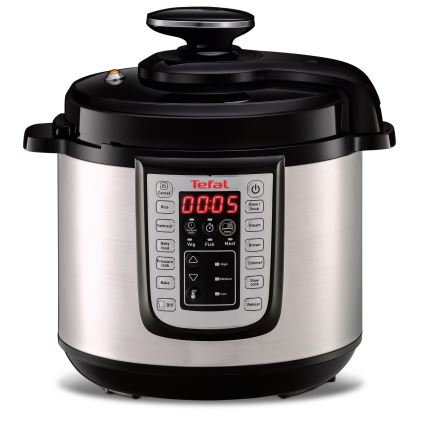 Tefal - Многофункционална електрическа тенджера под налягане ALL IN ONE POT 1100W/230V матов хром/черен