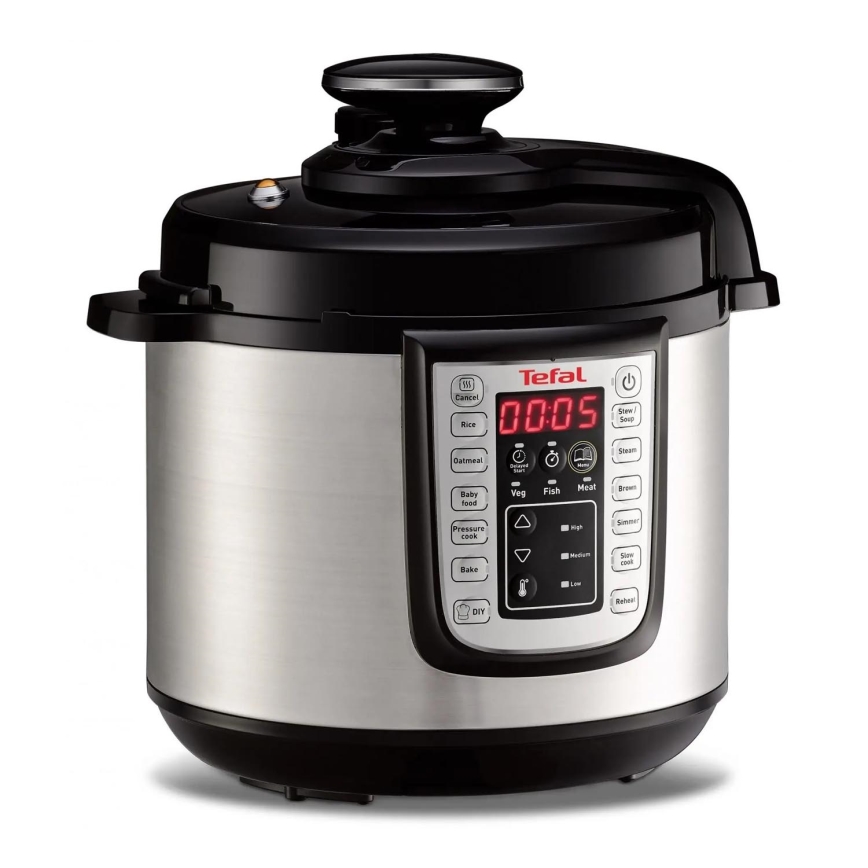 Tefal - Многофункционална електрическа тенджера под налягане ALL IN ONE POT 1100W/230V матов хром/черен