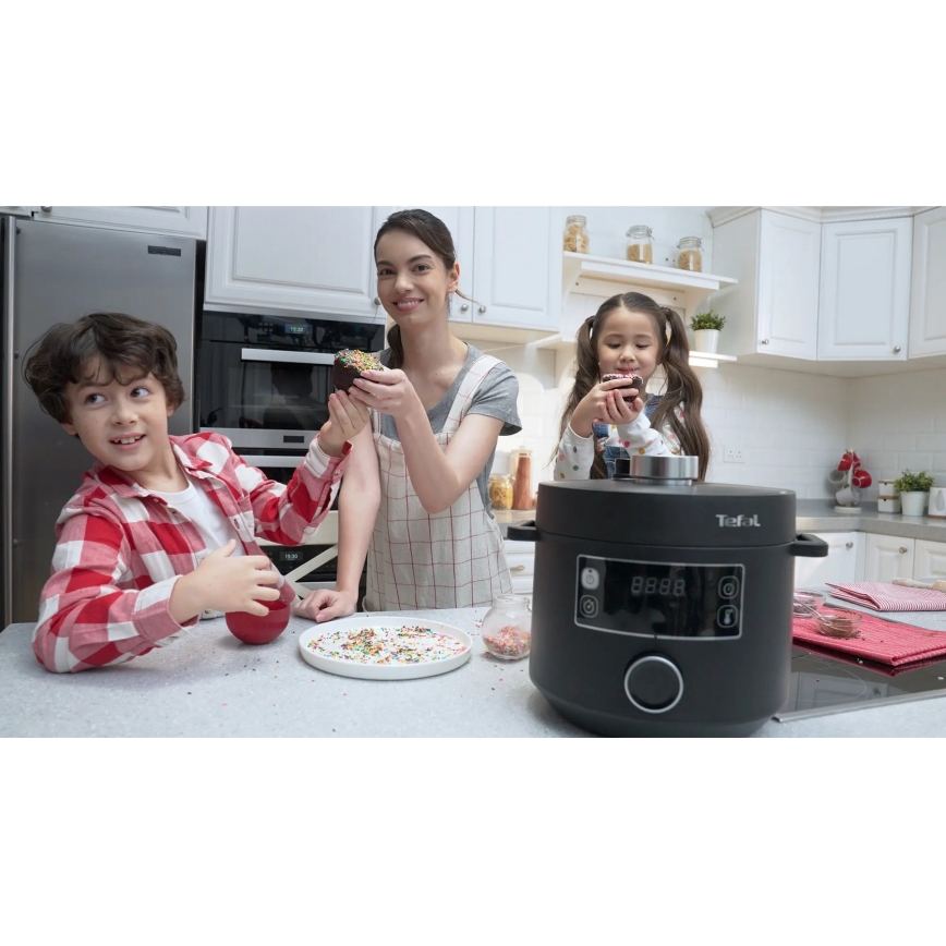 Tefal - Многофункционална електрическа тенджера TURBO CUISINE 4,8 l 1090W/230V черен