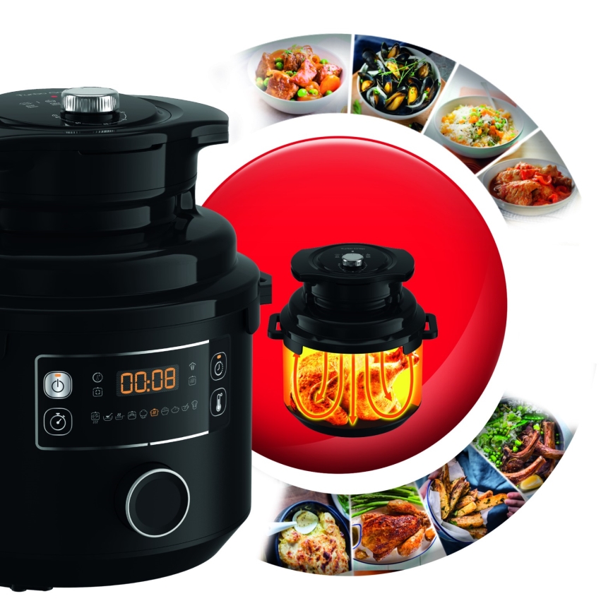 Tefal - Многофункционална електрическа скороварна 7,6 l 1200W/230V черна
