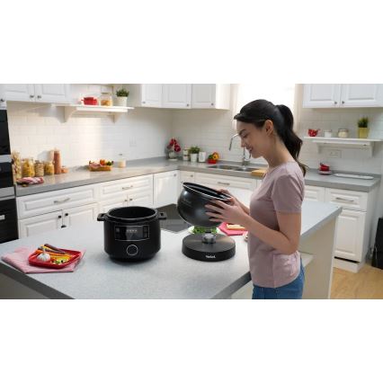 Tefal - Многофункционална електрическа тенджера TURBO CUISINE 4,8 l 1090W/230V черен
