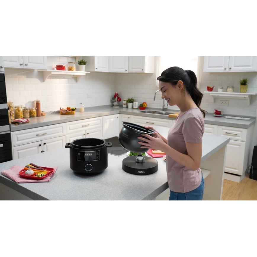 Tefal - Многофункционална електрическа тенджера TURBO CUISINE 4,8 l 1090W/230V черен