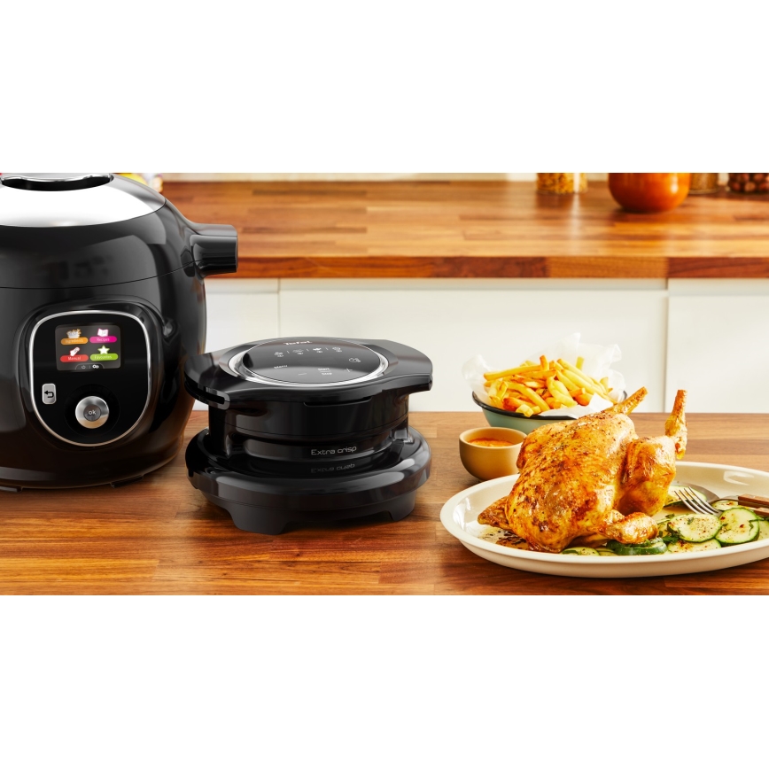 Tefal - Многофункционална електрическа скороварка с аксесоари 6 l 1600W/230V черна