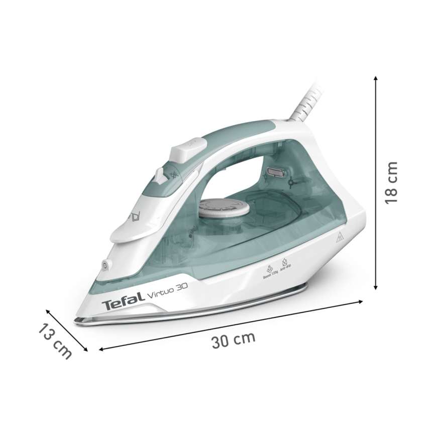Tefal - Парна ютия VIRTUO 2000W/230V зелен