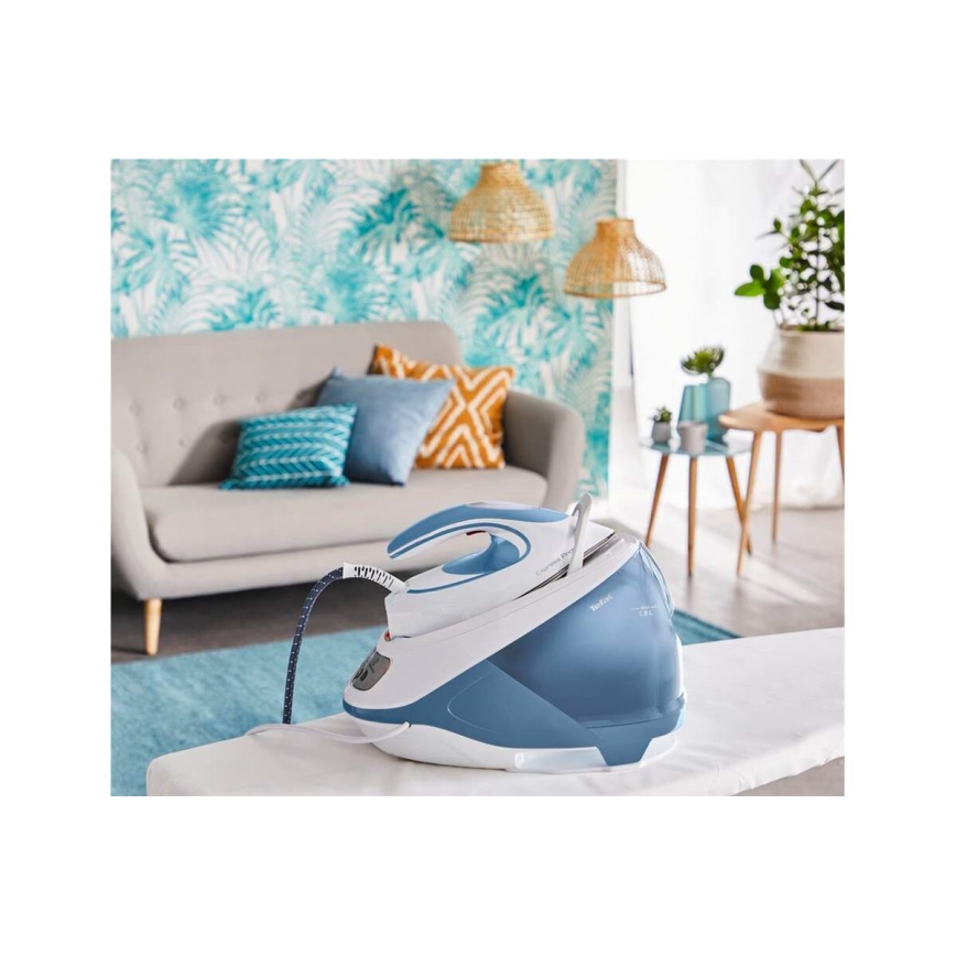 Tefal - Парогенератор EXPRESS PROTECT 2800W/230V синьо