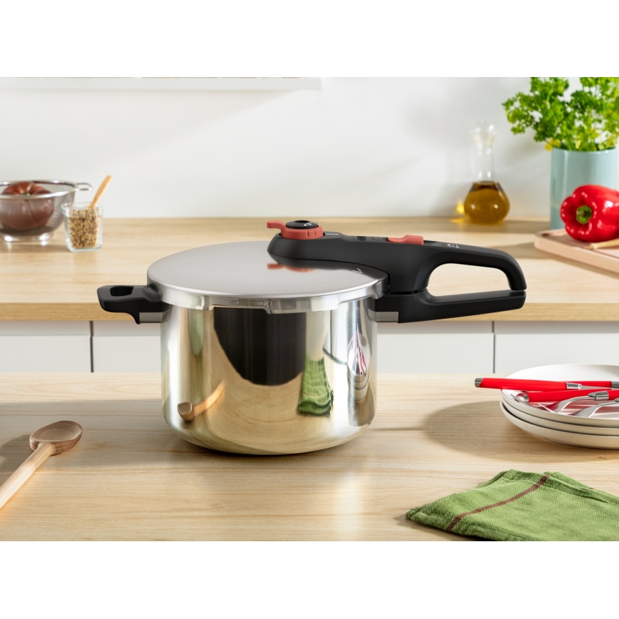 Tefal - Скороварка 6 л SECURE TRENDY + комплект от 5 части INGENIO EMOTION