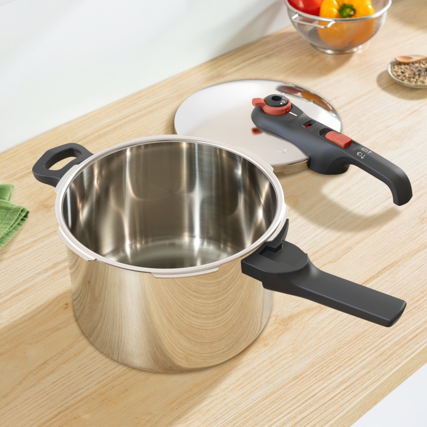 Tefal - Скороварка 6 л SECURE TRENDY + комплект от 5 части INGENIO EMOTION