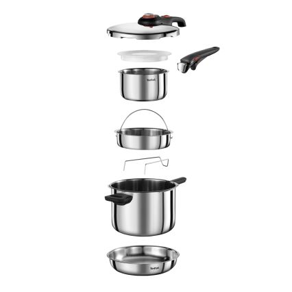Tefal - Съд под налягане 6 л SECURE TRENDY + комплект от 5 части INGENIO EMOTION