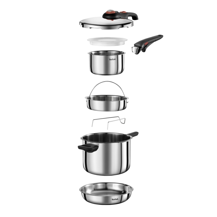 Tefal - Съд под налягане 6 л SECURE TRENDY + комплект от 5 части INGENIO EMOTION