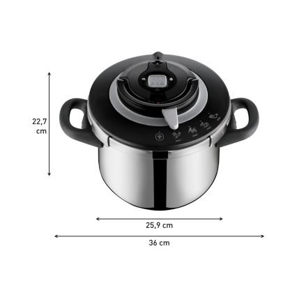 Tefal - Тенджера под налягане 6 l CLIPSO+ CHEF неръждаема стомана