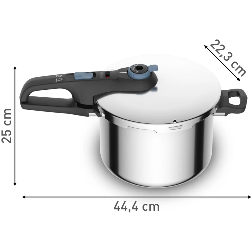 Tefal - Тенджера под налягане 6 l SECURE TRENDY неръждаем