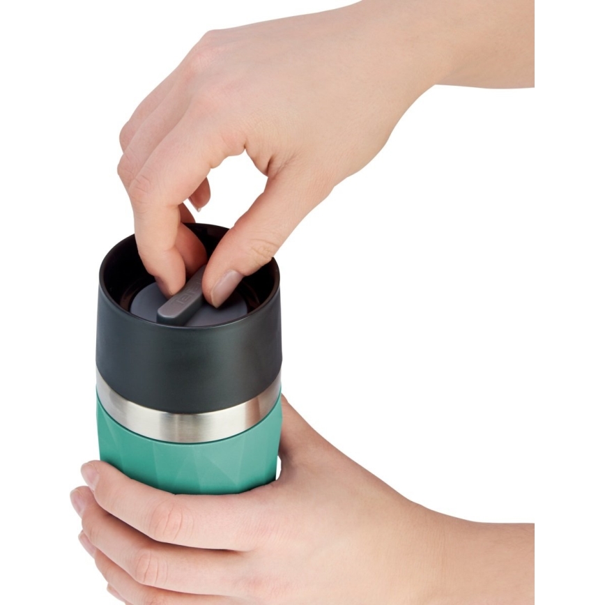 Tefal - Термочаша 300 мл COMPACT MUG неръждаем/зелен
