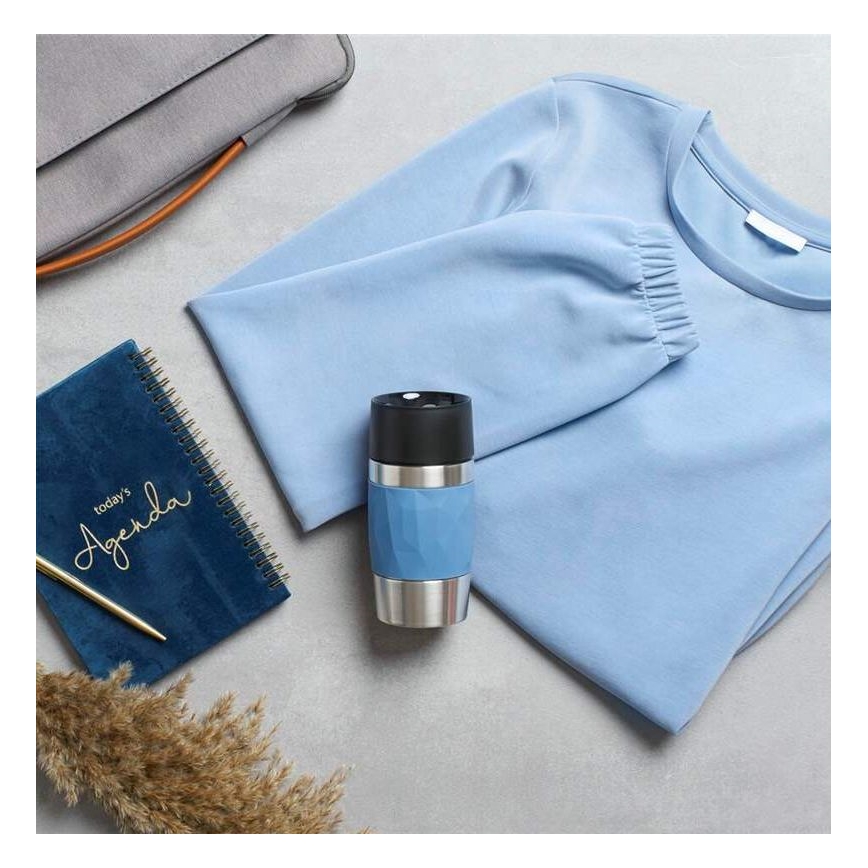 Tefal - Термочаша 300 мл COMPACT MUG неръждаем/син