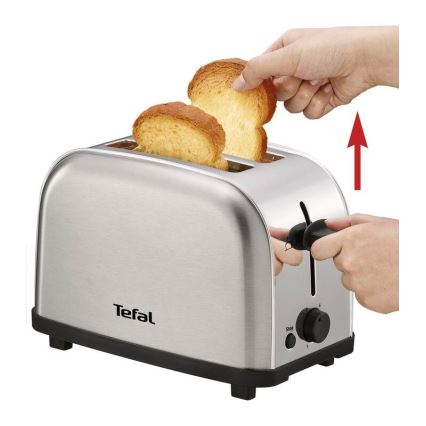 Tefal - Тостер с два отвора ULTRA MINI 700W/230V матов хром