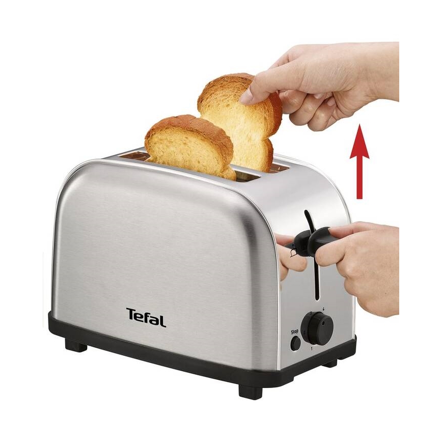 Tefal - Тостер с два отвора ULTRA MINI 700W/230V матов хром