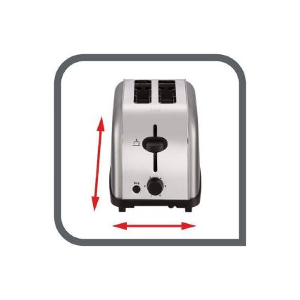 Tefal - Тостер с два отвора ULTRA MINI 700W/230V матов хром