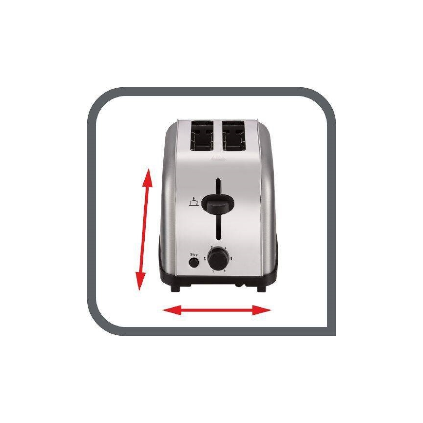 Tefal - Тостер с два отвора ULTRA MINI 700W/230V матов хром