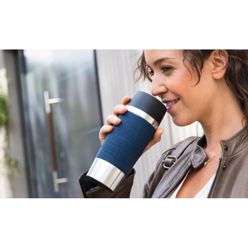Tefal - Туристическа чаша 360 мл TRAVEL MUG неръждаем/тъмносин