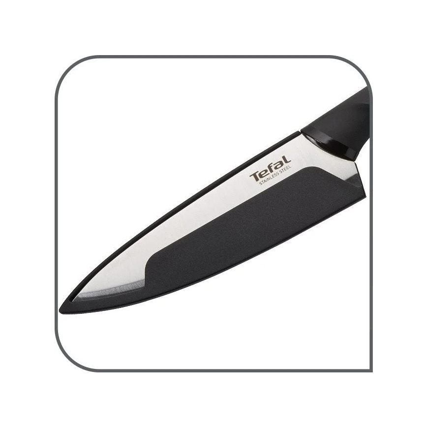 Tefal - Универсален нож от неръждаема стомана COMFORT 12 см лъскав хром/черен