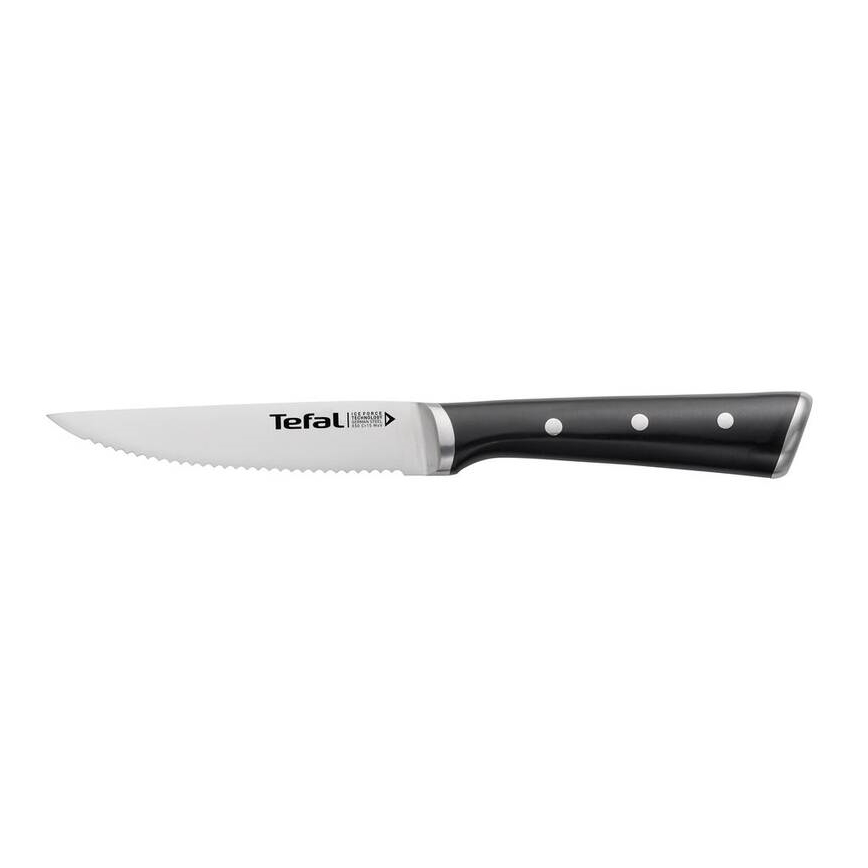 Tefal - К-кт 4x Нож за пържоли от неръждаема стомана ICE FORCE 11 см лъскав хром/черен