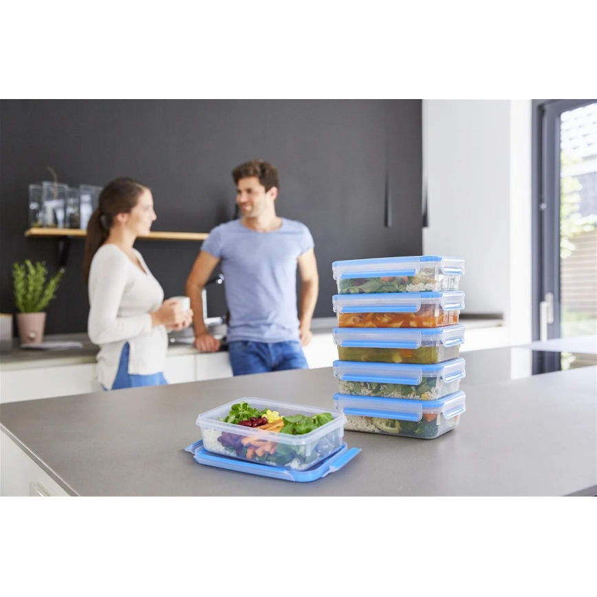 Tefal - К-кт 6x Контейнер за храна 0,8 l MASTER SEAL FRESH син