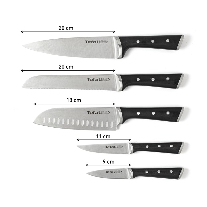 Tefal - К-кт готварски ножове в поставка ICE FORCE 6 бр.