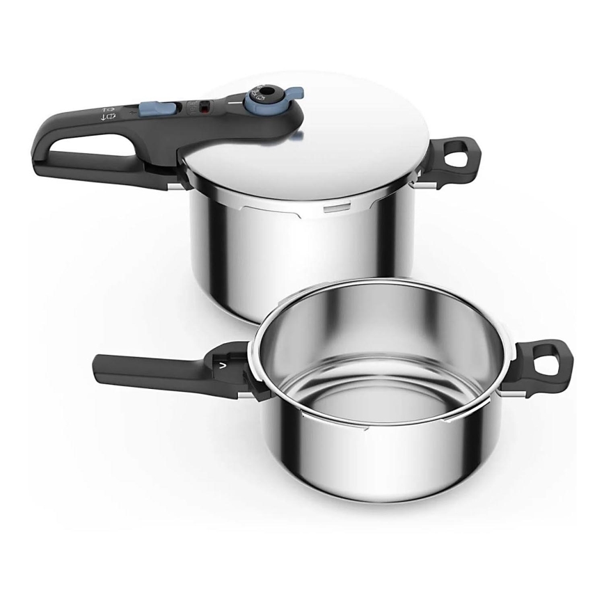 Tefal - К-кт of pressure cookers 4/6 l SECURE TRENDY неръждаем