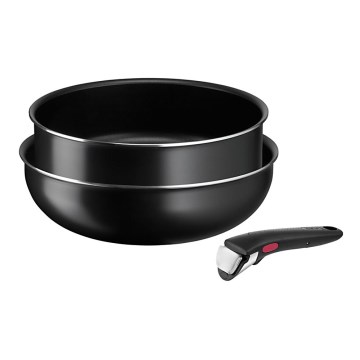 Tefal - К-кт тигани 3 бр. INGENIO EASY COOK & CLEAN BLACK