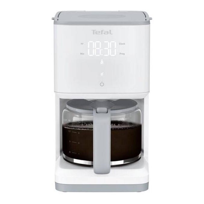 Tefal - Кафемашина с капков метод и LCD дисплей SENSE 1000W/230V бяла