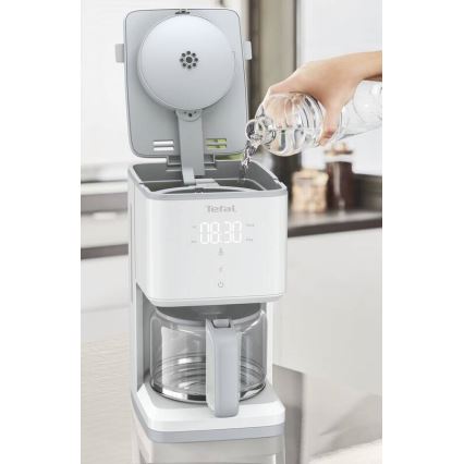 Tefal - Кафемашина с капково напояване с LCD дисплей SENSE 1000W/230V бял