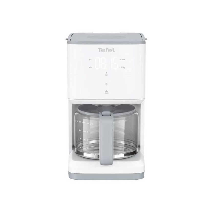 Tefal - Кафемашина с капково напояване с LCD дисплей SENSE 1000W/230V бял