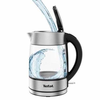 Tefal - Кана GLASS 1,7 l  2200W/230V матов хром